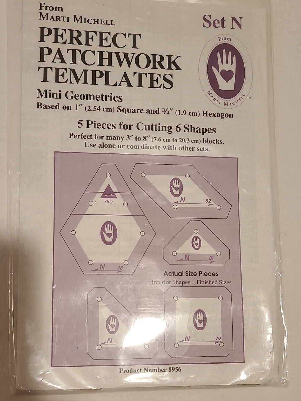 Perfect Patchwork Templates, Set N  Quilting, Sewing Mini Geometrics 8956